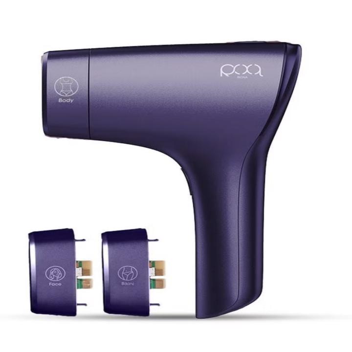 ROXA Smart IPL Cooling Laser Hair Removal Device (with Face, Body & Bikini Attachments)